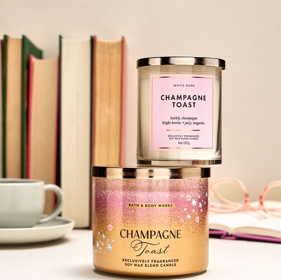 Bath & Body Works Champagne Toast Candle - Gold and Pink - Picture 6 of 6